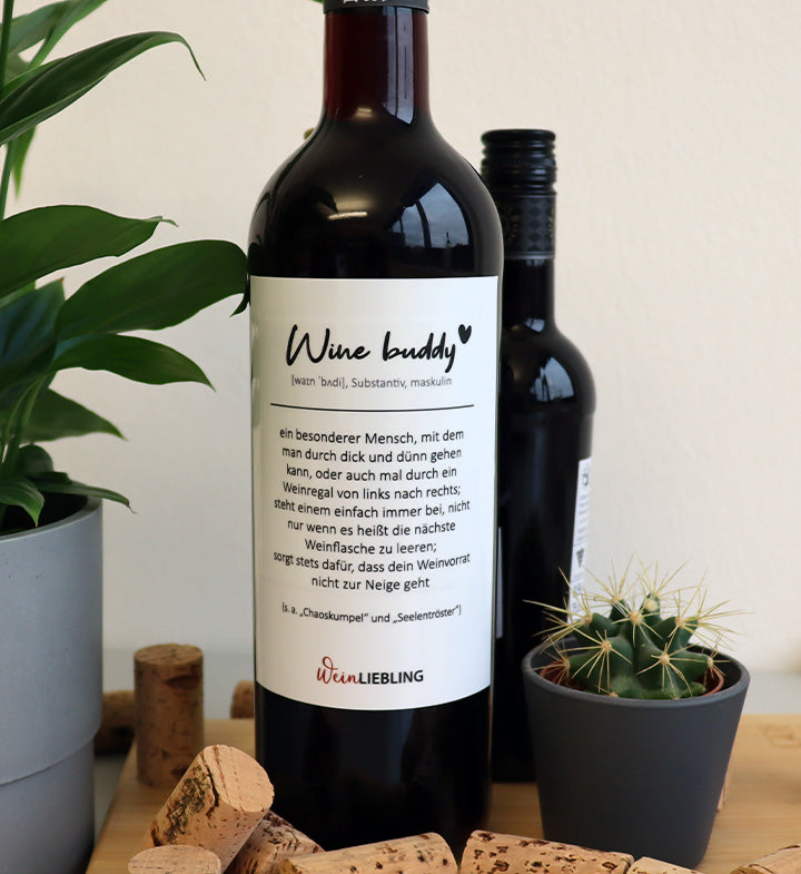 Weinetikett "Wine buddy"