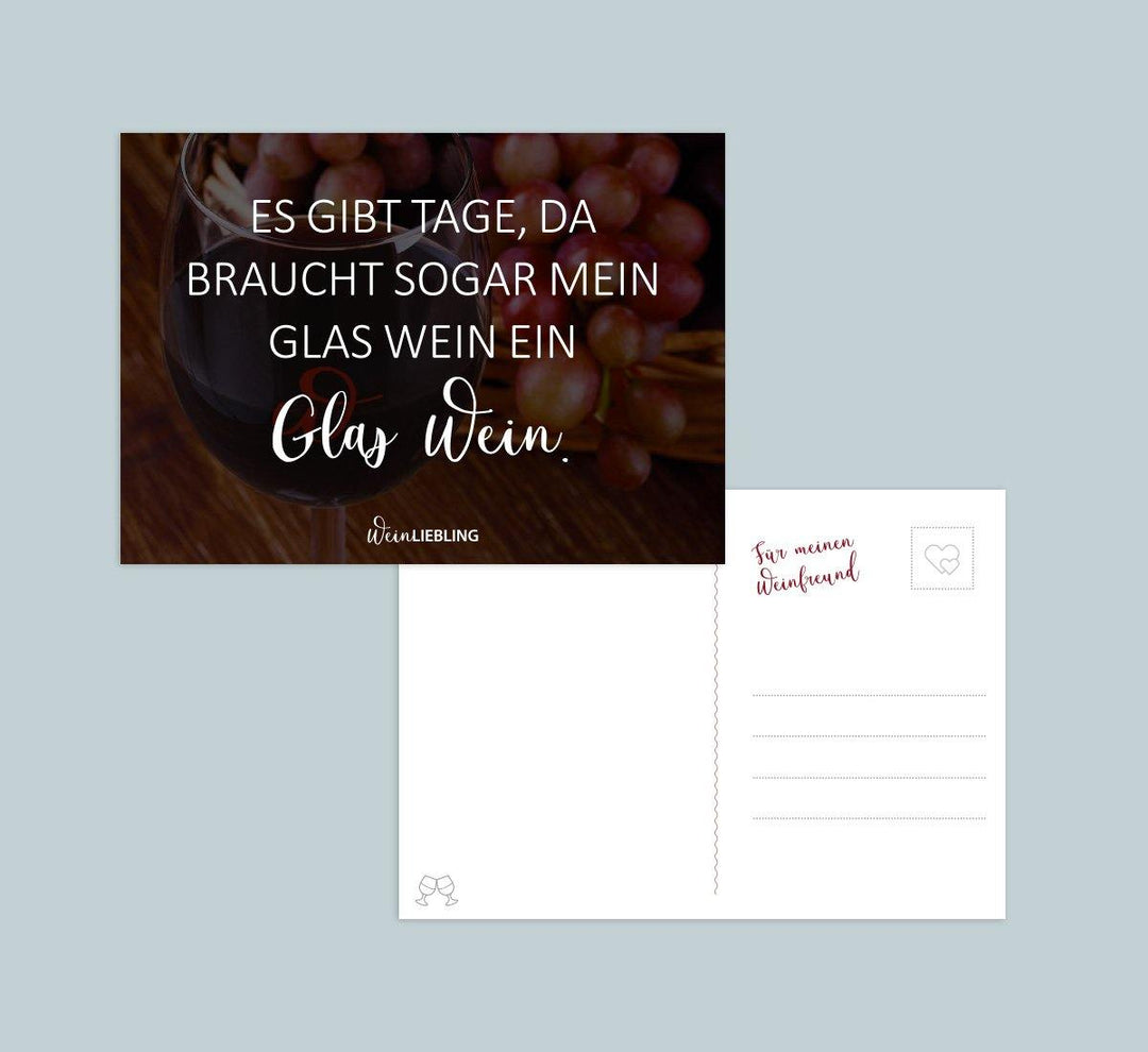 Postkarte "Glas Wein" - WeinLIEBLING