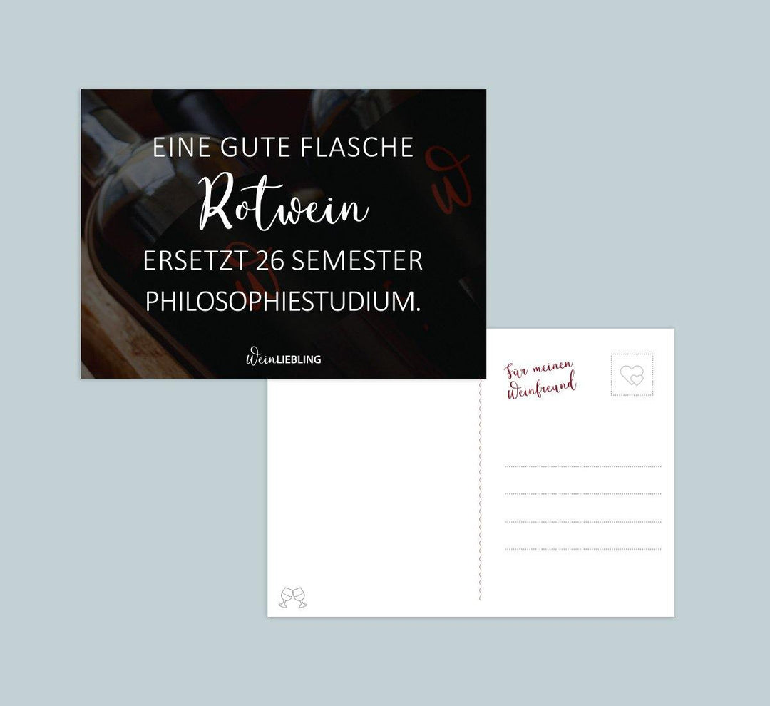 Postkarte "Philosophiestudium" - WeinLIEBLING