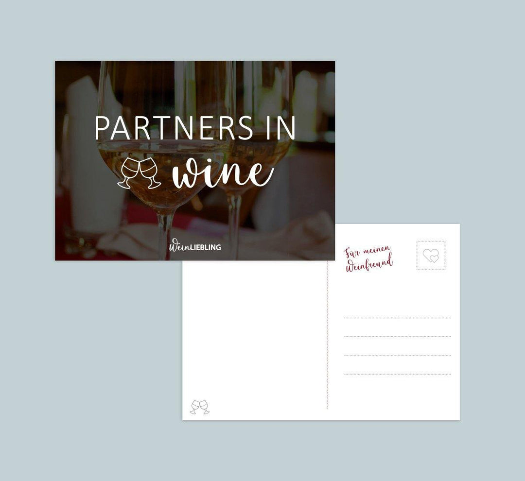 Postkarte "Partners in wine" - WeinLIEBLING