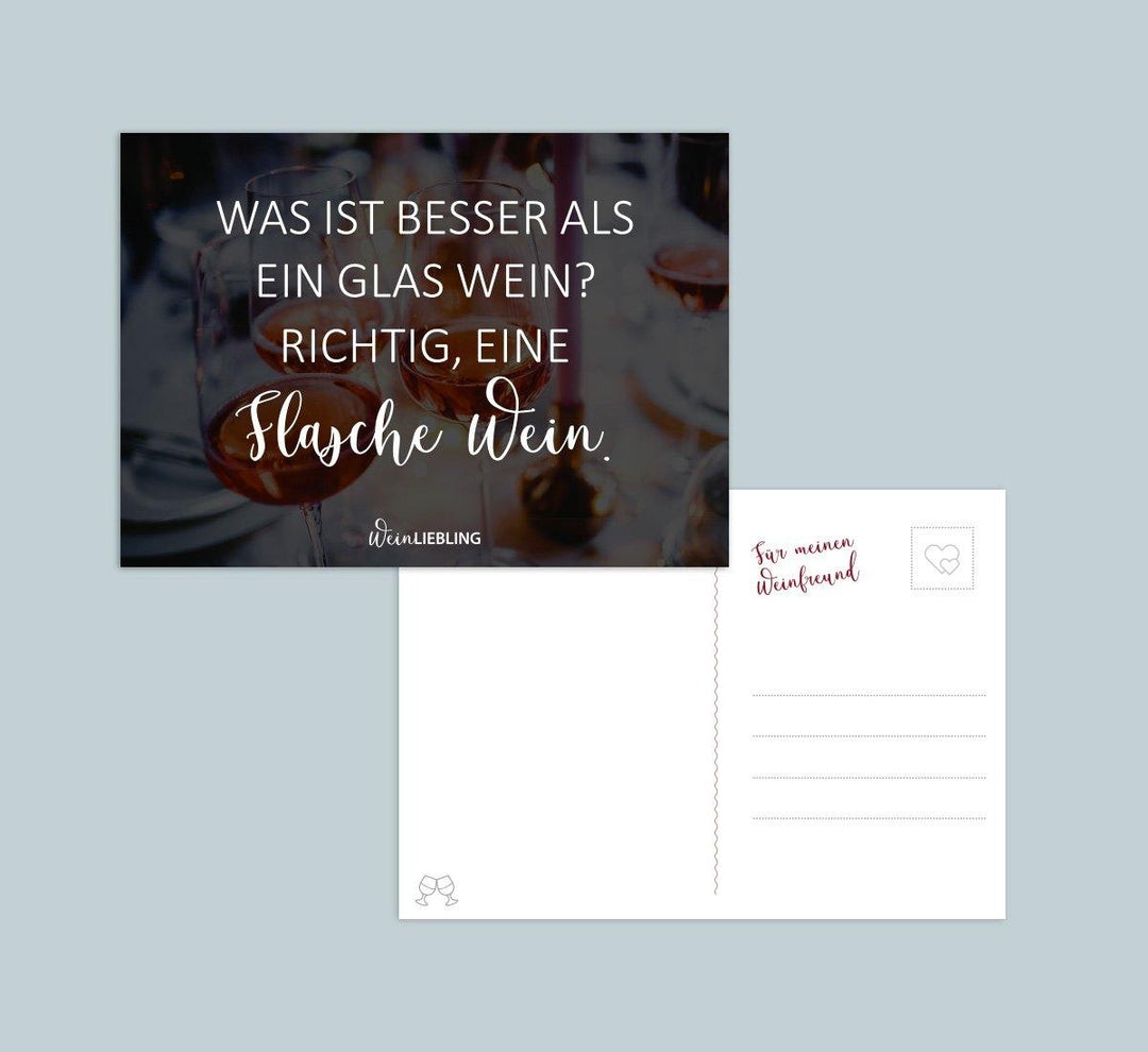 Postkarte "Lieber eine Flasche Wein" - WeinLIEBLING