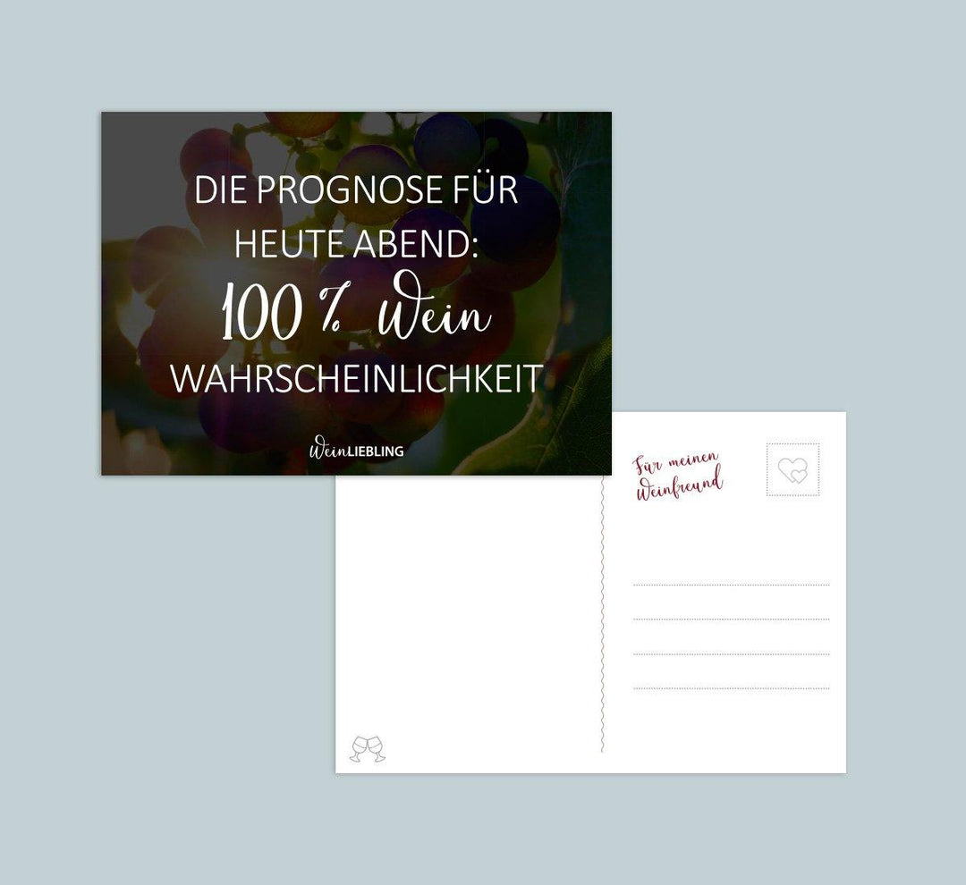 Postkarte "100% Wein Wahrscheinlichkeit" - WeinLIEBLING