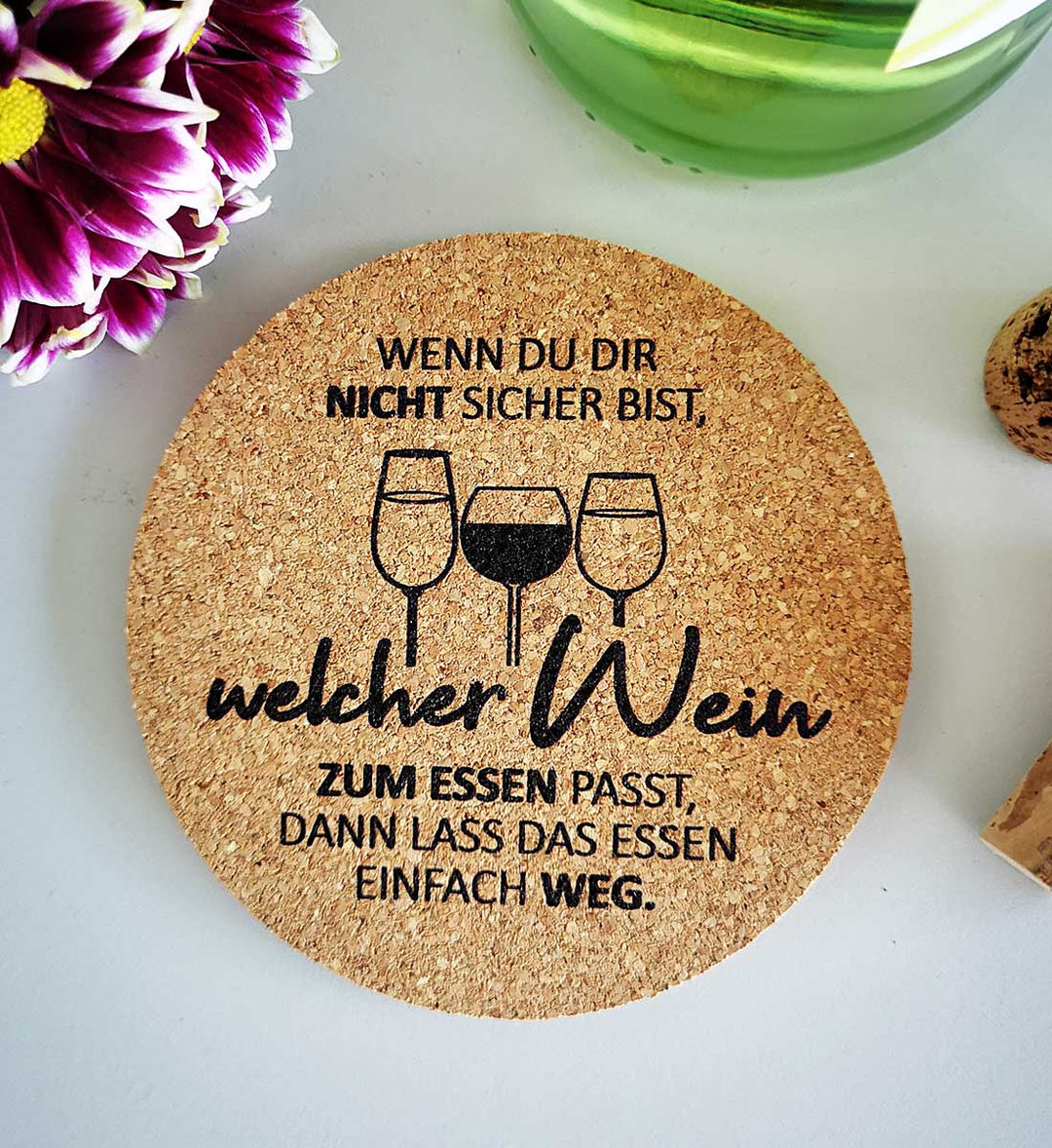 Untersetzer "Wein zum Essen"  4er-Set