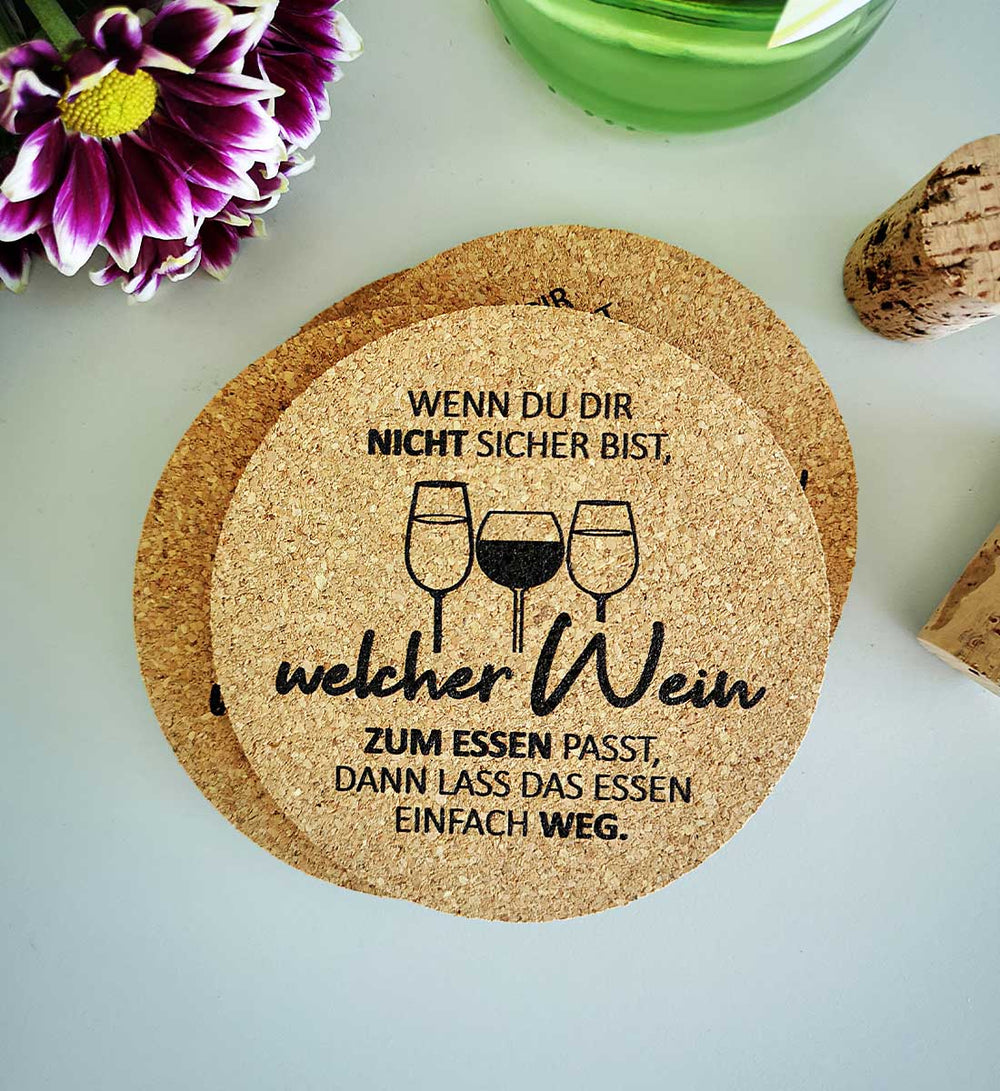 Untersetzer "Wein zum Essen"  4er-Set