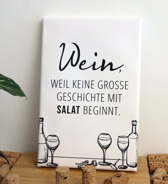 Leinwand "Wein statt Salat"