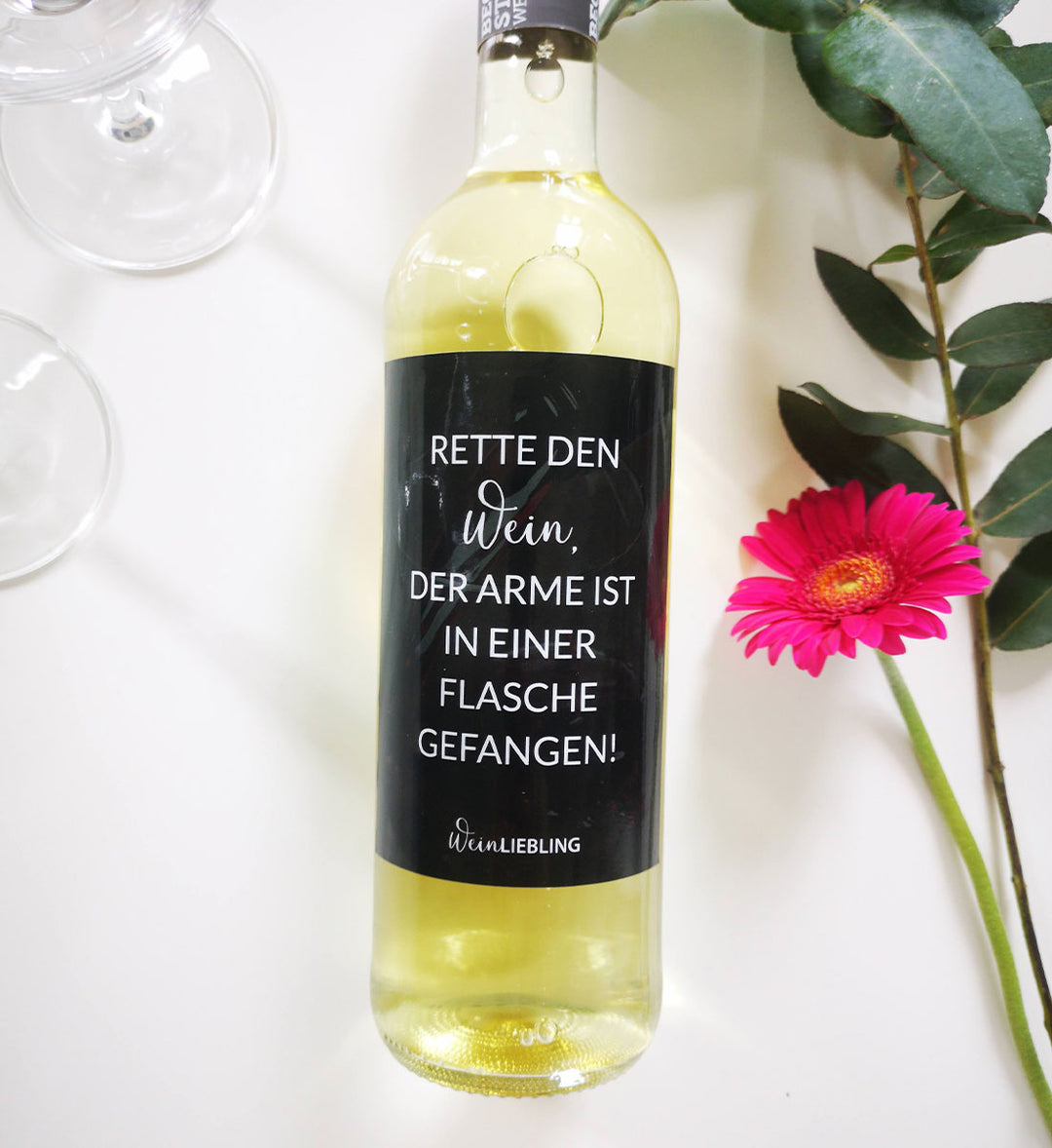 Weinetikett "Rette den Wein"