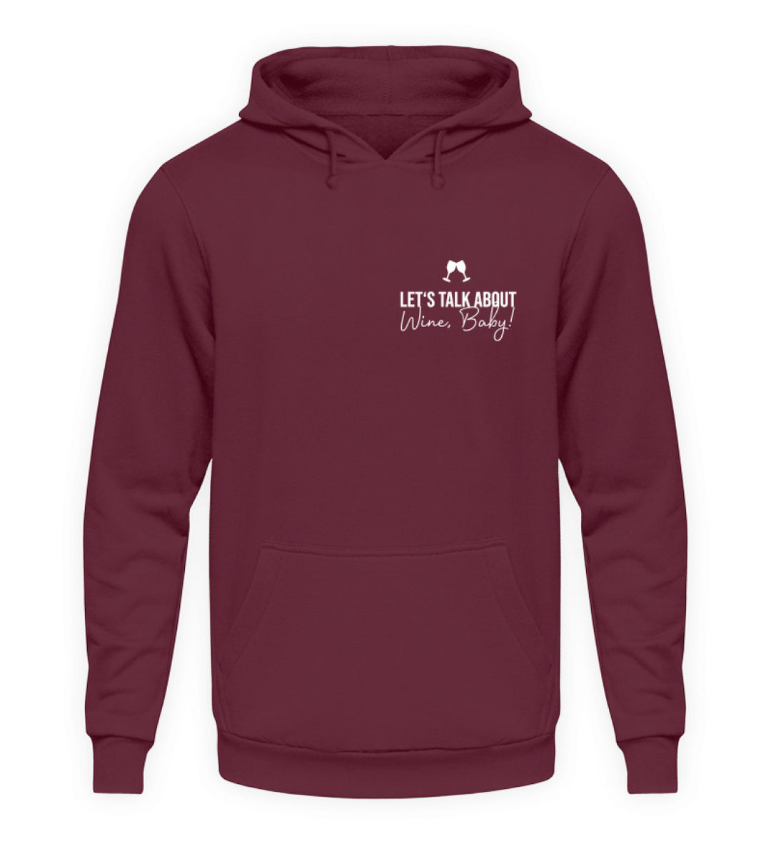 Talk about wine – Unisex Basic Hoodie Bordeaux, kleines weißes Brustmotiv