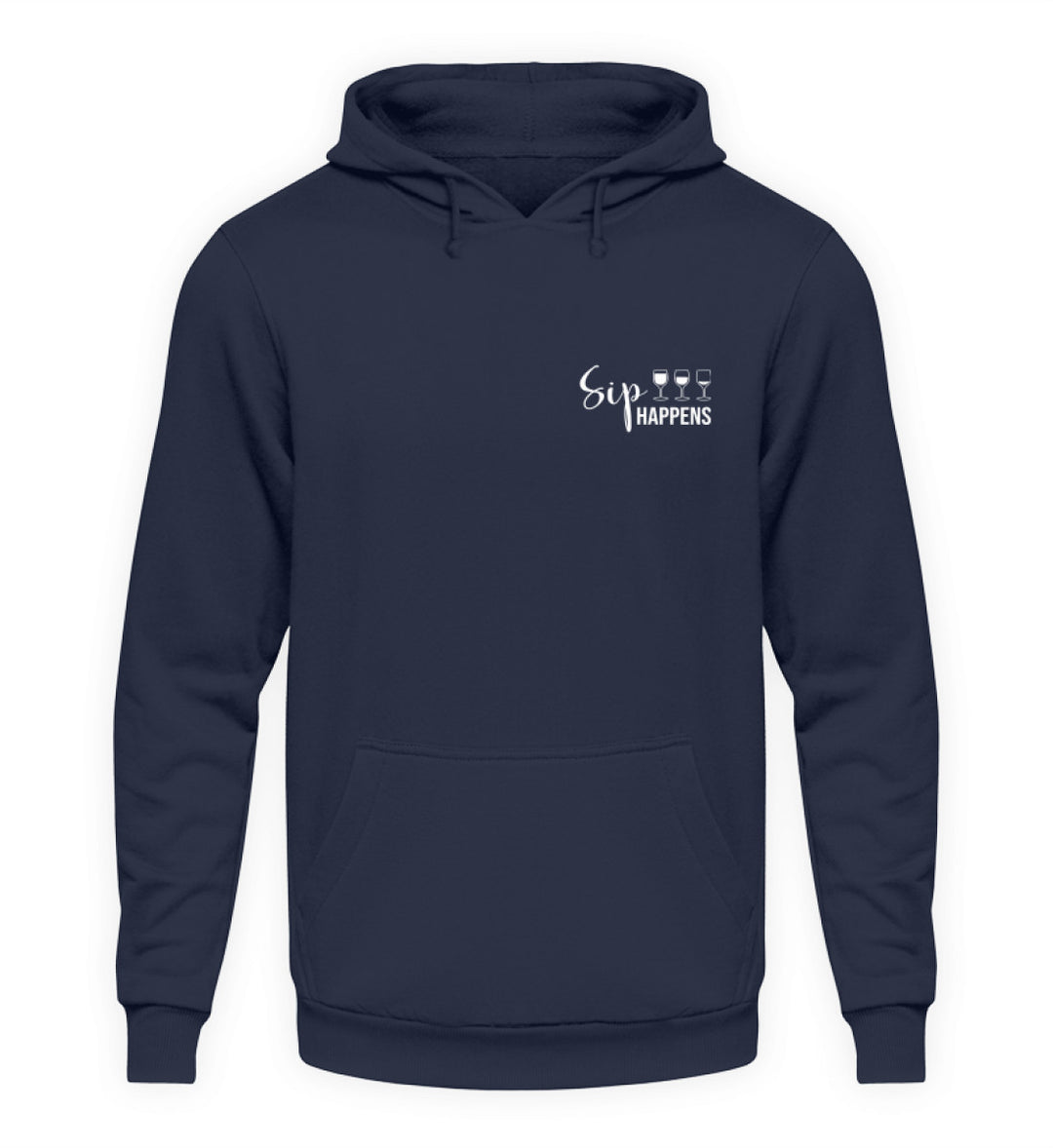 Sip happens Hoodie Dunkelblau – Original-Anbietermockup