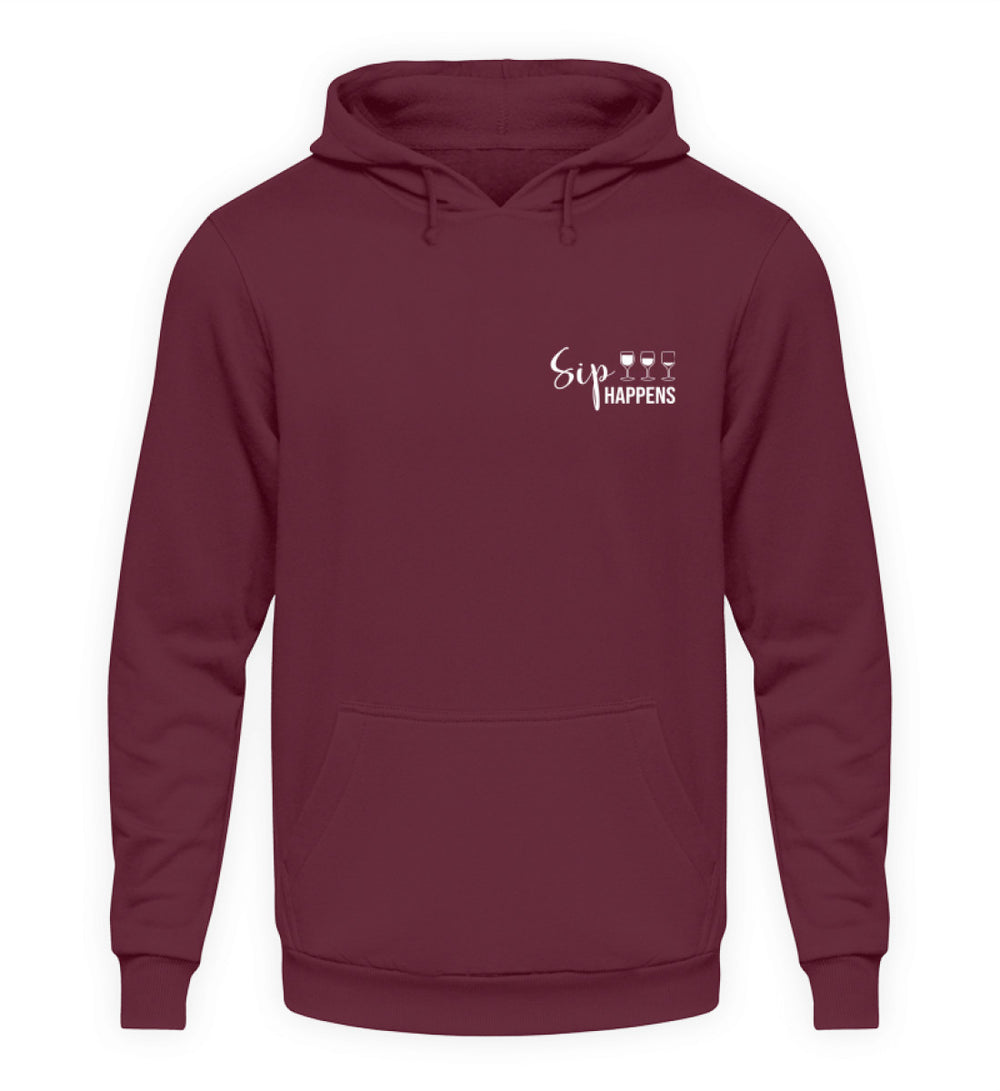 Sip happens Hoodie Bordeaux – Original-Anbietermockup