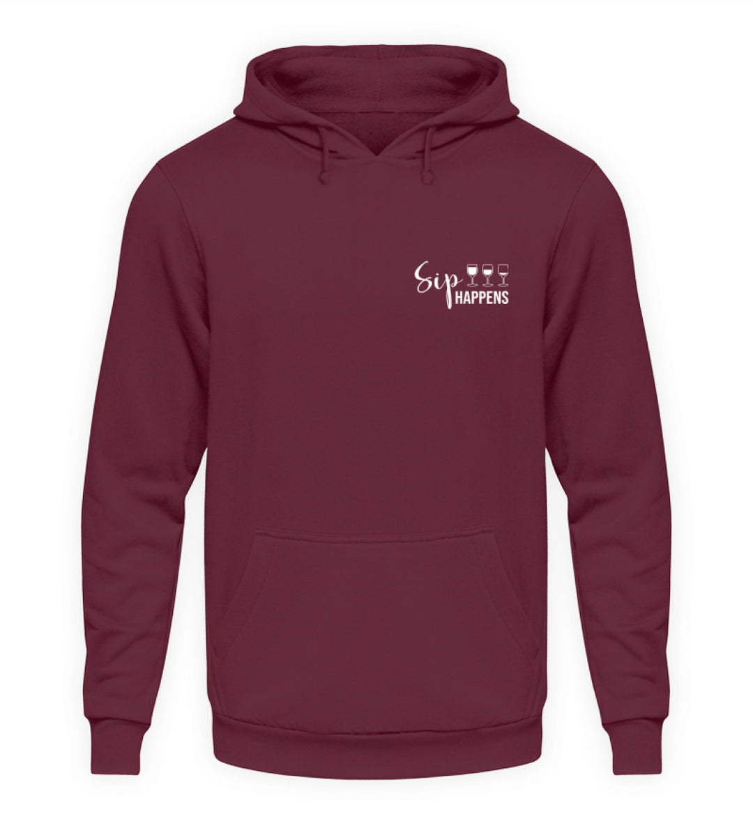 Sip happens Hoodie Bordeaux – Original-Anbietermockup