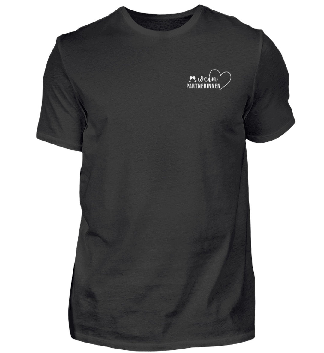 Weinpartnerinnen Herren T-Shirt in Schwarz mit weißem Brustmotiv