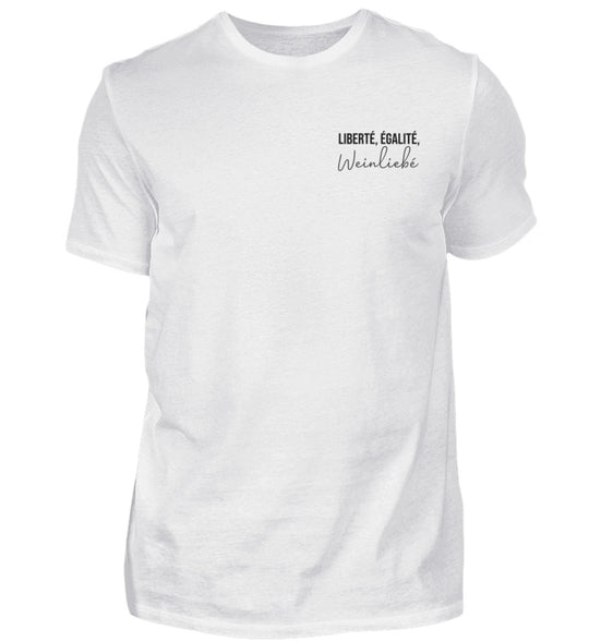 Liberté, Égalité, Weinliebé – Herren T-Shirt in Weiß