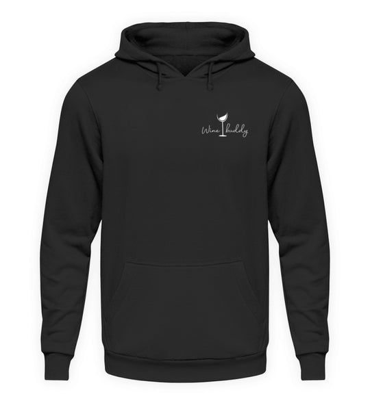 Wine buddy – Unisex Basic Hoodie Schwarz – tatsächliches Produktmockup