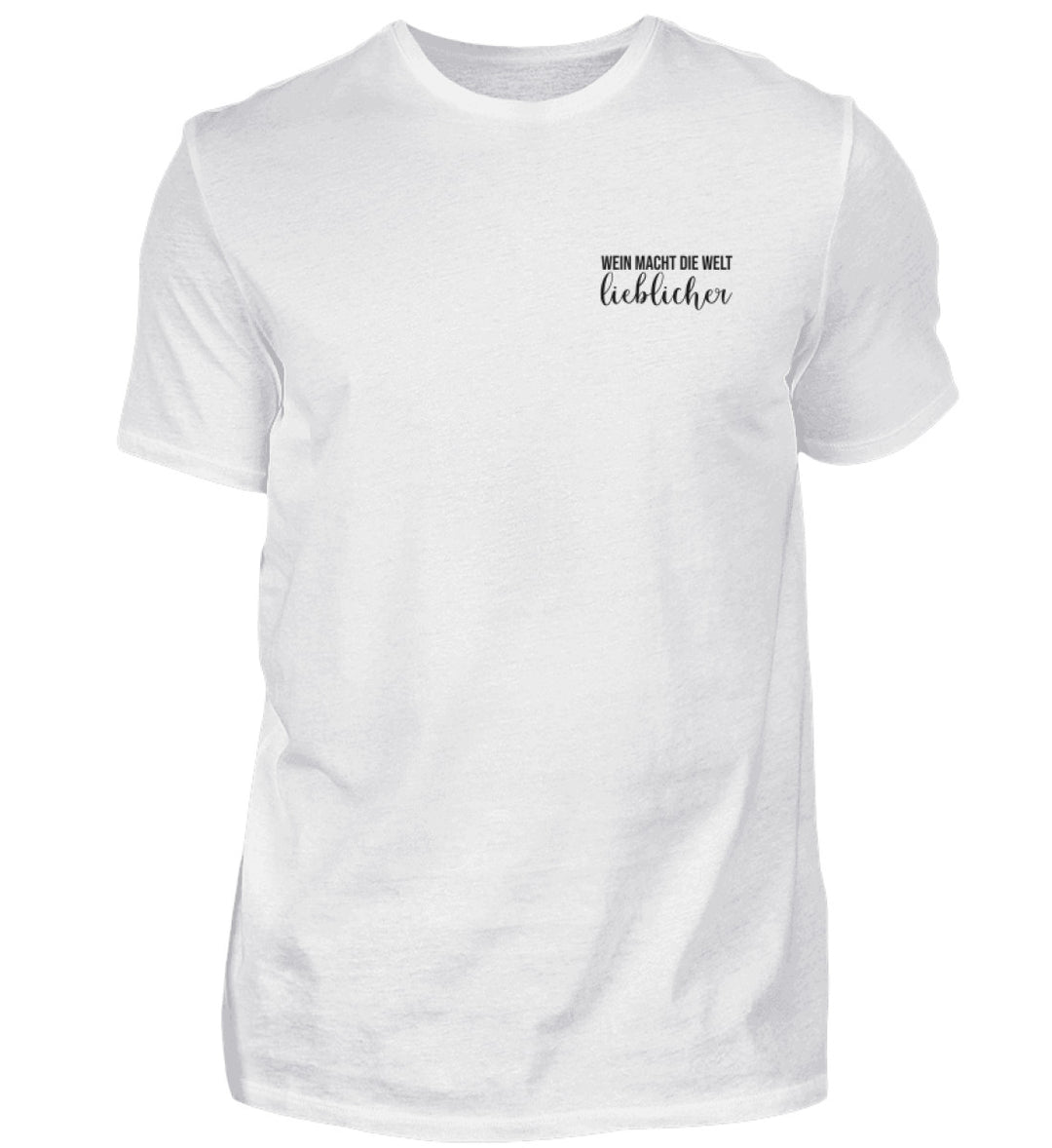 Wein macht die Welt lieblicher – Herren T-Shirt Weiß, Vorderansicht