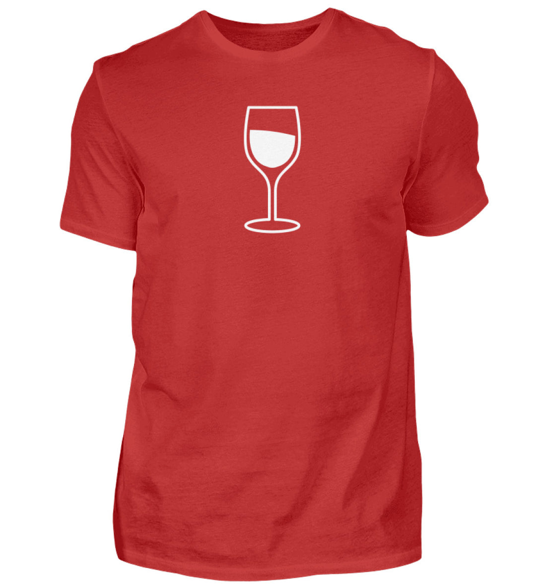 Herren T-Shirt mit weißem Weinglas-Motiv in Rot