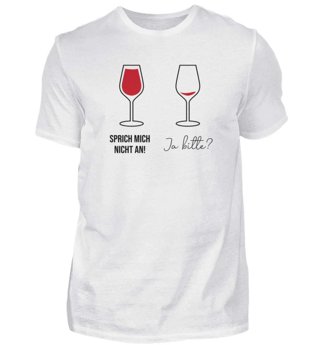 Sprich mich nicht an – Herren T-Shirt Weiß – korrigiertes natives Anbieter-Mockup