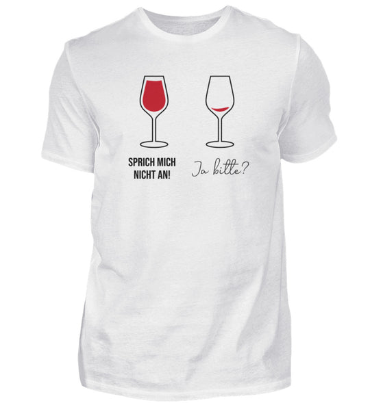 Sprich mich nicht an – Herren T-Shirt Weiß – korrigiertes natives Anbieter-Mockup