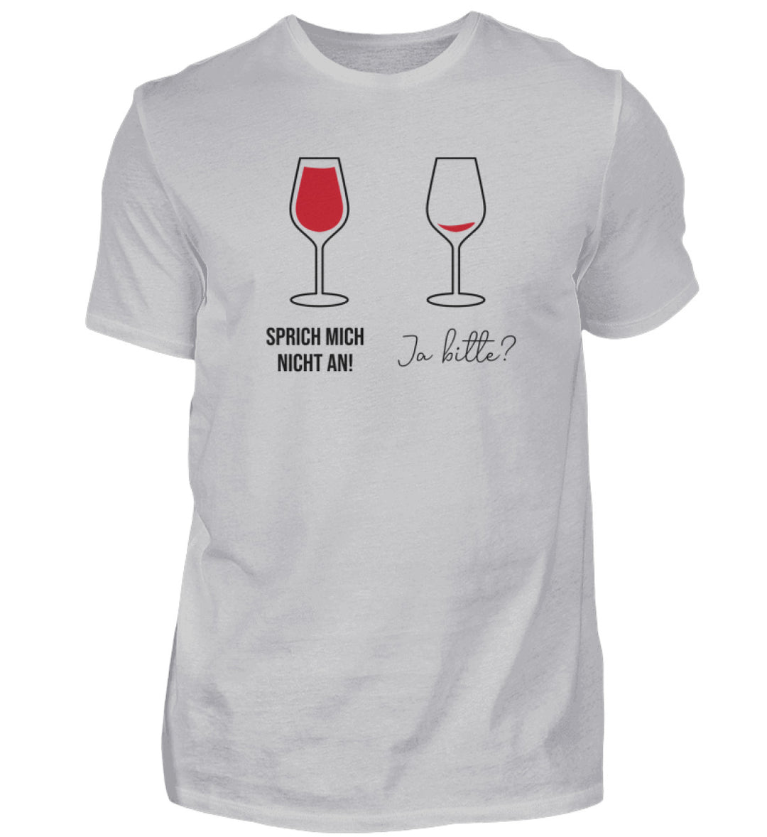 Sprich mich nicht an – Herren T-Shirt Grau – korrigiertes natives Anbieter-Mockup