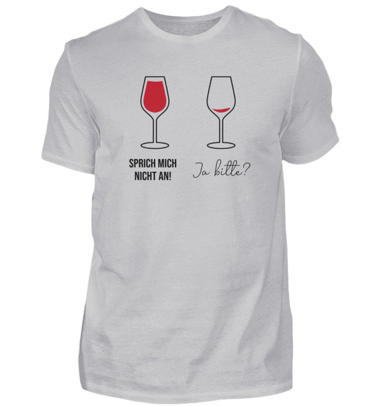Sprich mich nicht an – Herren T-Shirt Grau – korrigiertes natives Anbieter-Mockup