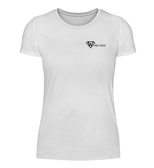 Wine-man Damen T-Shirt Weiß