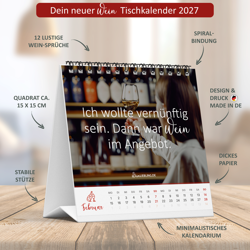 Tischkalender "Du hast dir einen Wein verdient" 2027