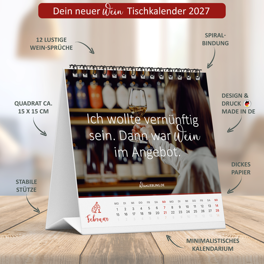 Tischkalender "Du hast dir einen Wein verdient" 2027