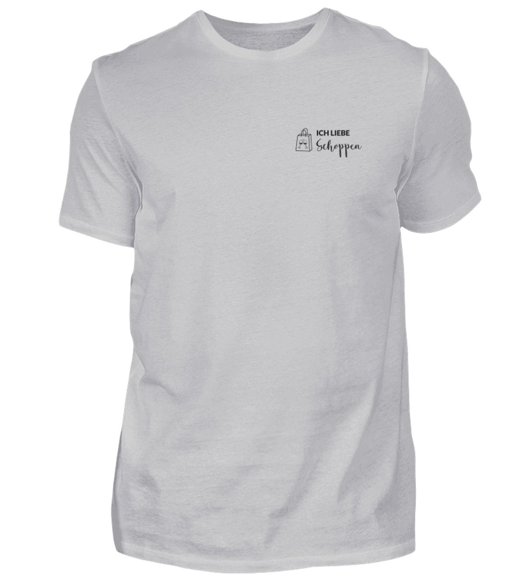 Ich liebe Schoppen – Herren Basic T-Shirt – Grau – Vorderansicht