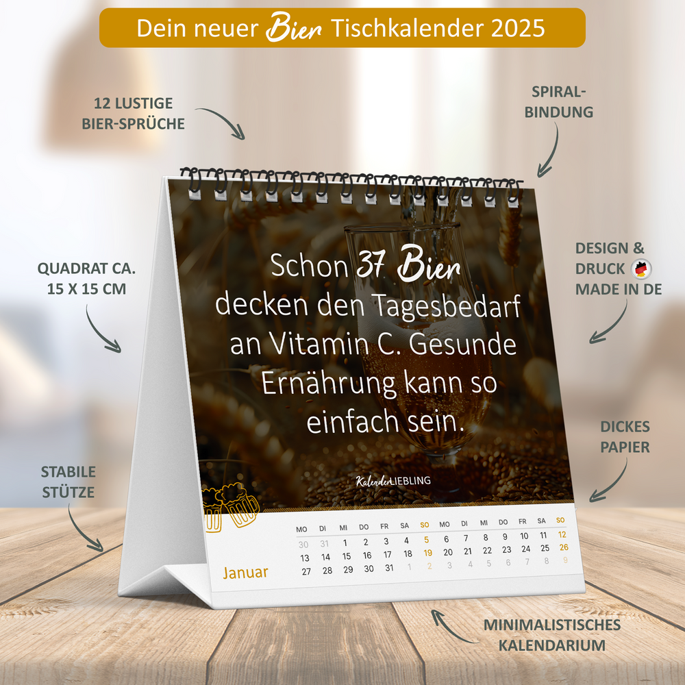 Tischkalender "Du hast dir ein Bier verdient" 2025