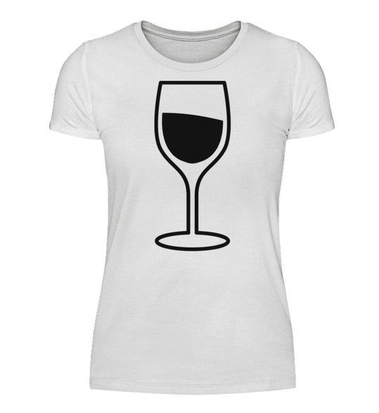 Weinglas – Damen – Weiß – Motivgröße Groß – originales Shirtee-Mockup