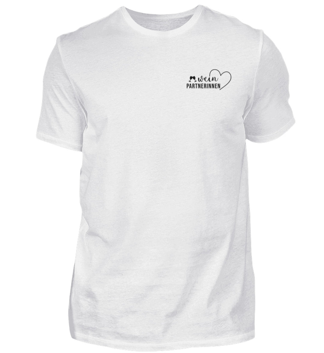 Weinpartnerinnen Herren T-Shirt in Weiß mit schwarzem Brustmotiv