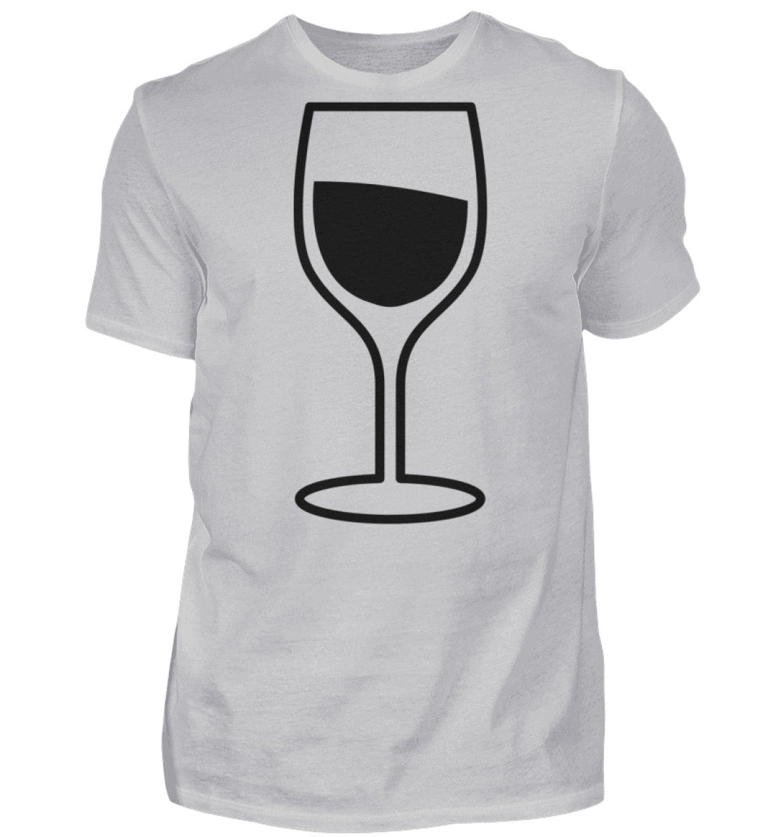 Weinglas – Herren – Grau – Motivgröße Groß – originales Shirtee-Mockup