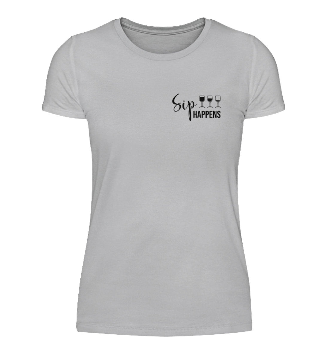 Sip happens Damen T-Shirt Grau – Original-Anbietermockup