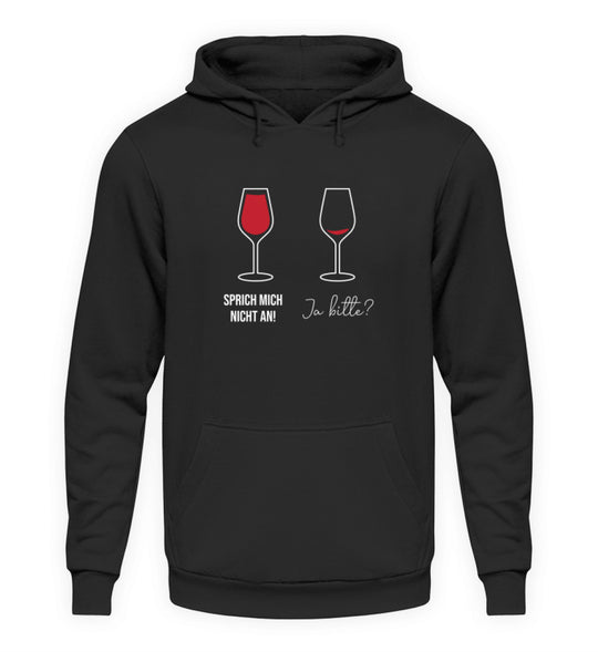 Schwarz Unisex Hoodie Sprich mich nicht an – Vorderansicht