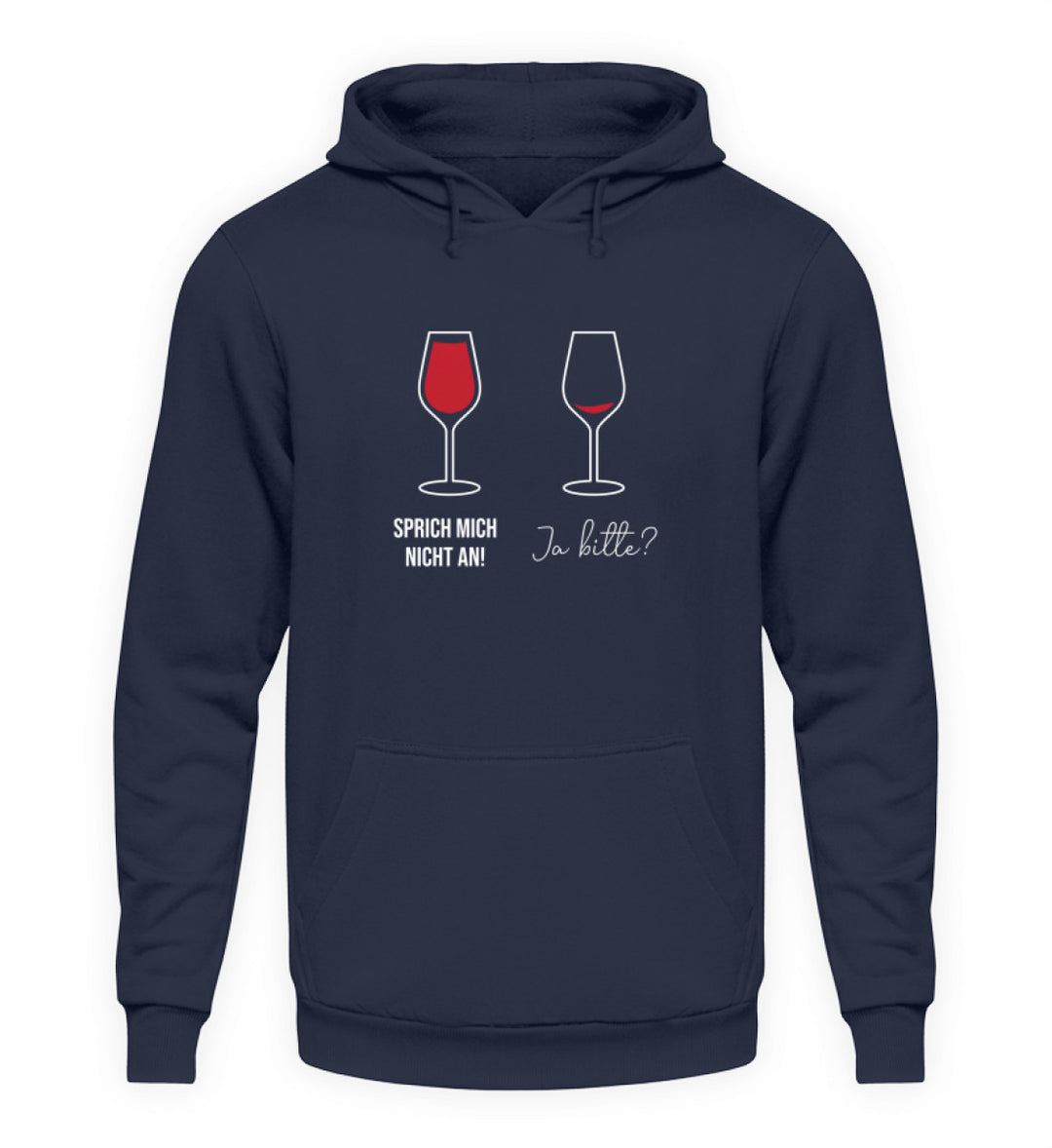 Dunkelblau Unisex Hoodie Sprich mich nicht an – Vorderansicht