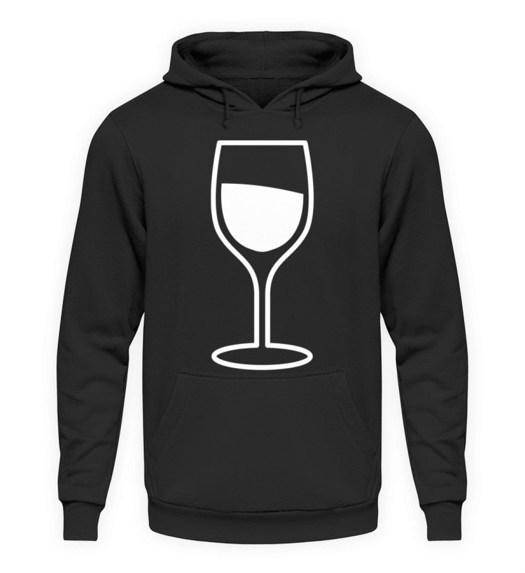Weinglas – Unisex Hoodie – Schwarz – Motivgröße Groß – originales Shirtee-Mockup