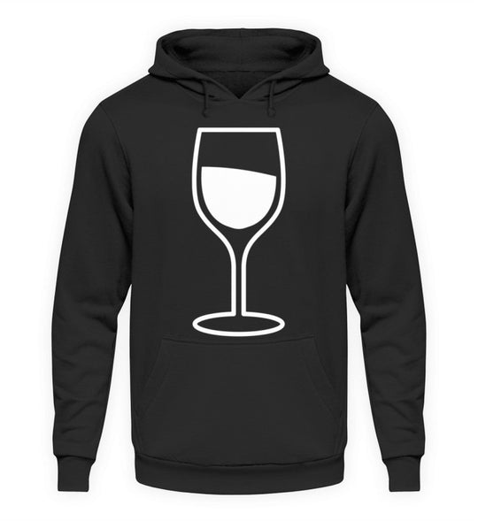 Weinglas – Unisex Hoodie – Schwarz – Motivgröße Groß – originales Shirtee-Mockup