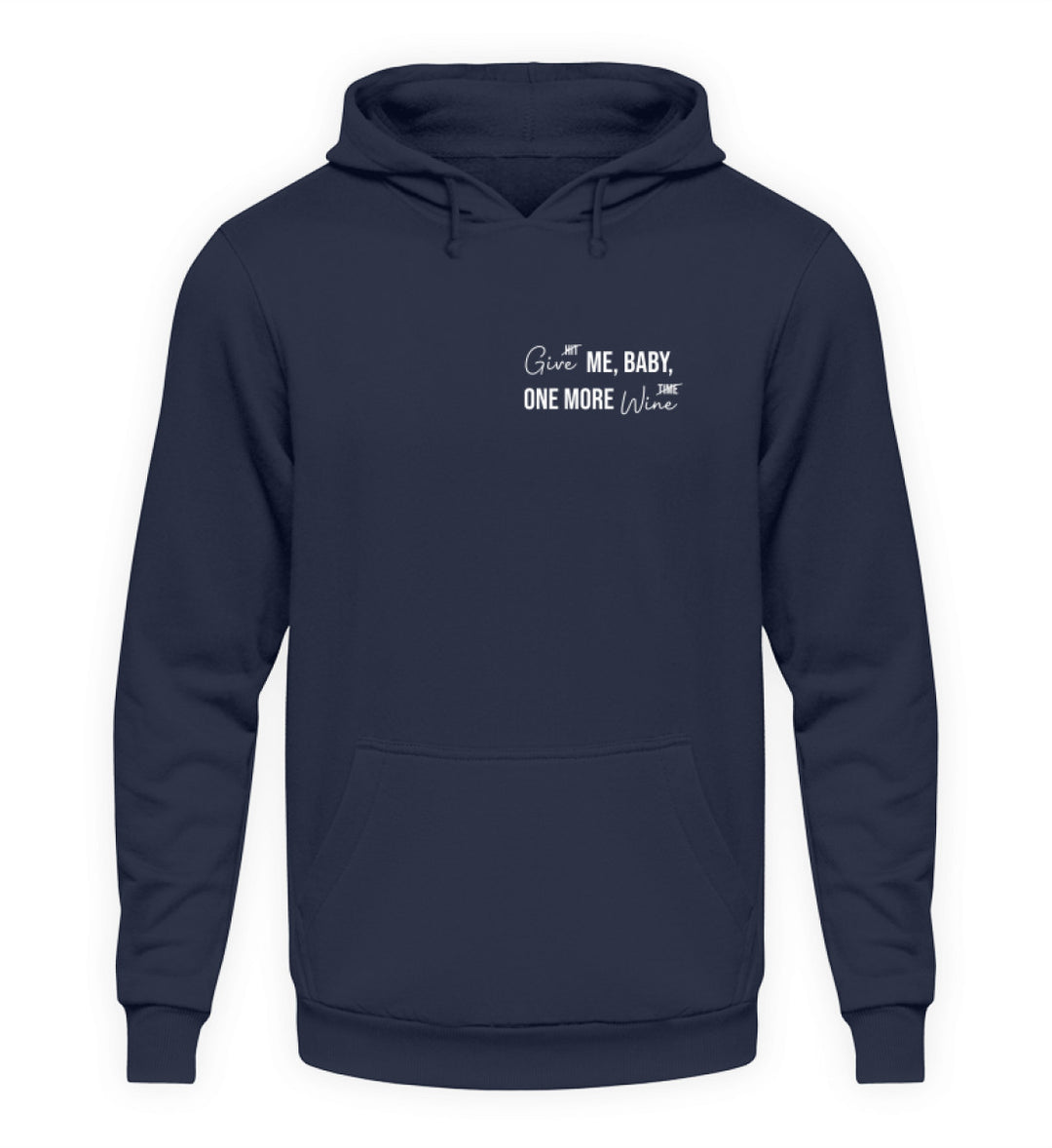 One more wine – Unisex Basic Hoodie – Dunkelblau; Shirtee-Produktansicht