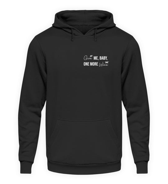 One more wine – Unisex Basic Hoodie – Schwarz; Shirtee-Produktansicht