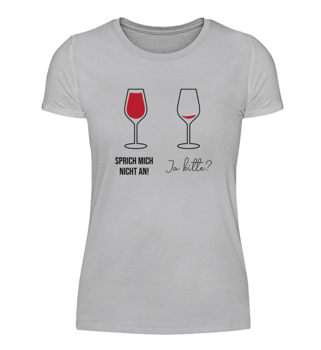 Sprich mich nicht an – Damen T-Shirt Grau – korrigiertes natives Anbieter-Mockup