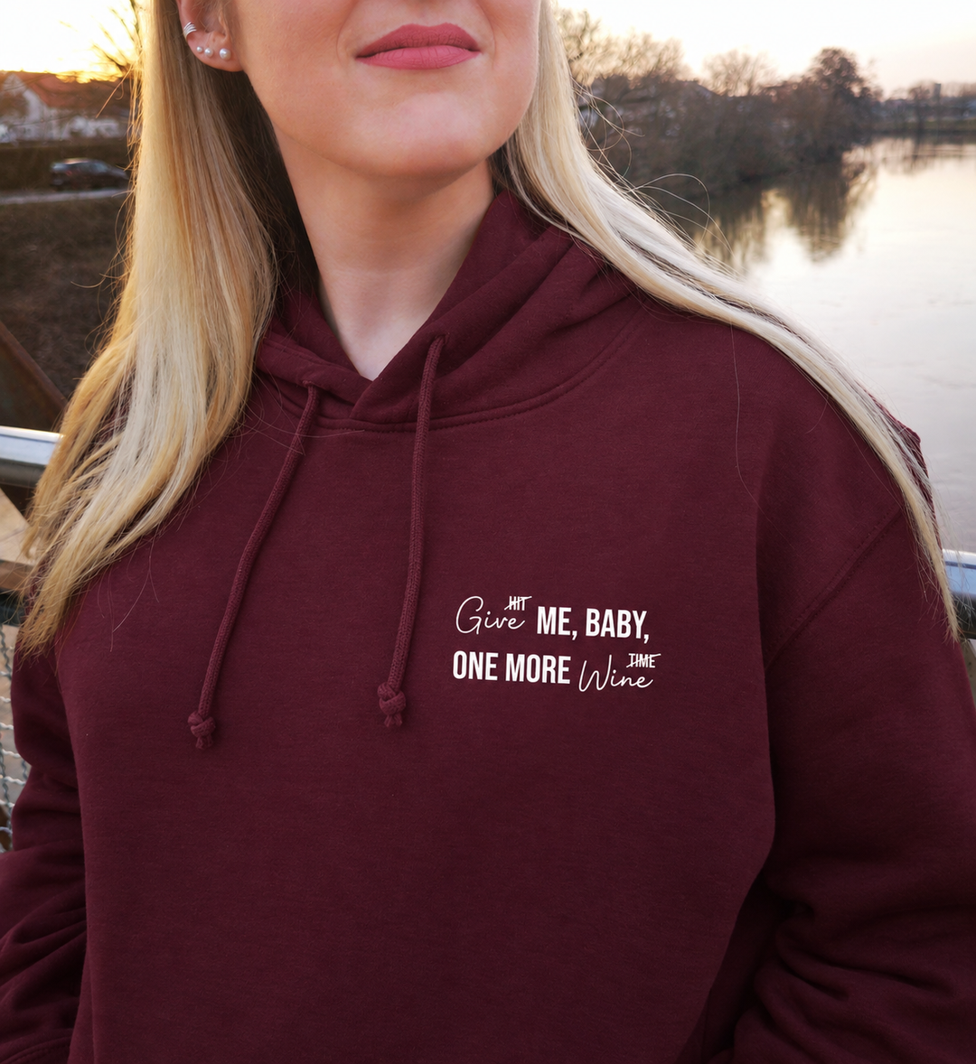 One more wine – Unisex Basic Hoodie in Bordeaux