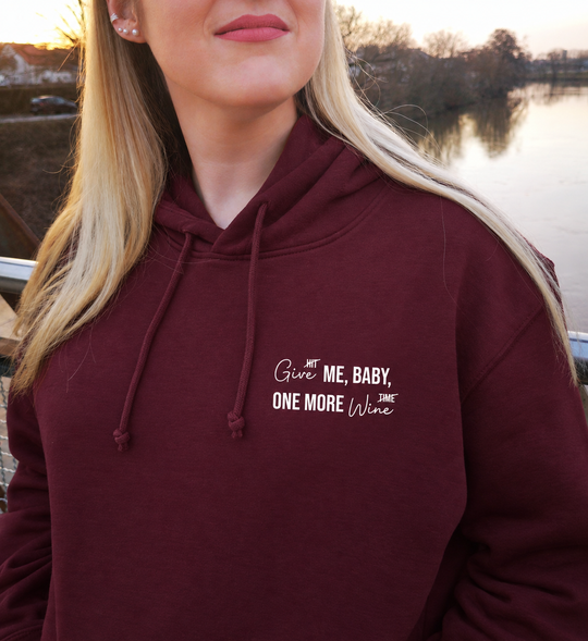One more wine – Unisex Basic Hoodie in Bordeaux