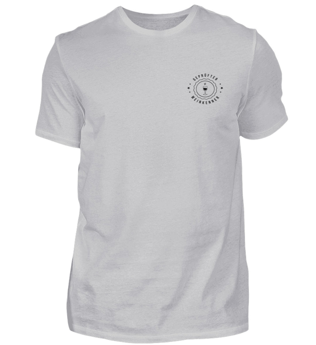 Geprüfter Weinkenner – Herren-T-Shirt Grau, Vorderansicht