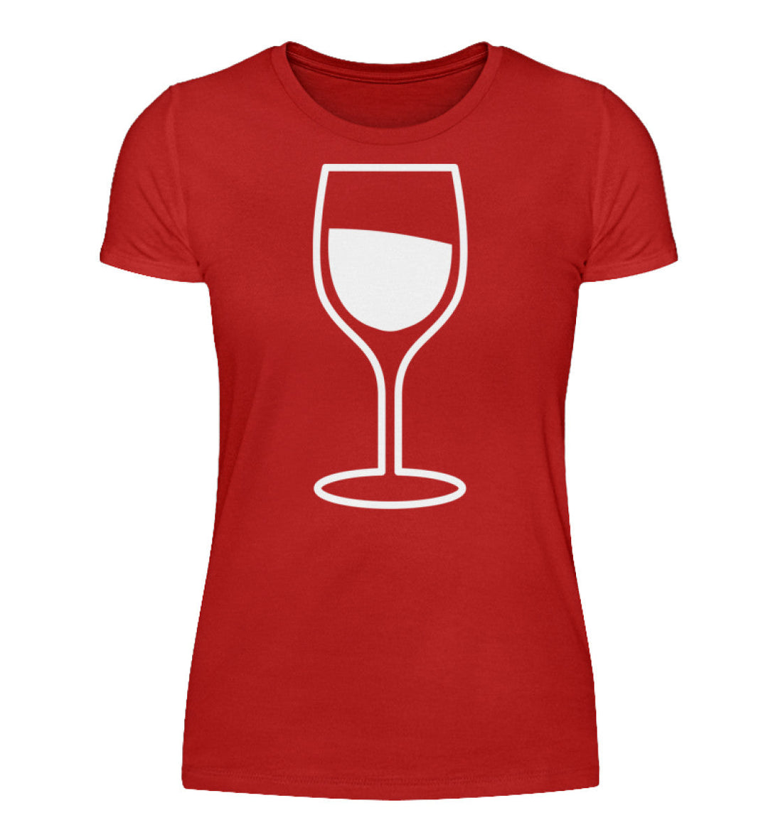 Weinglas – Damen – Rot – Motivgröße Groß – originales Shirtee-Mockup