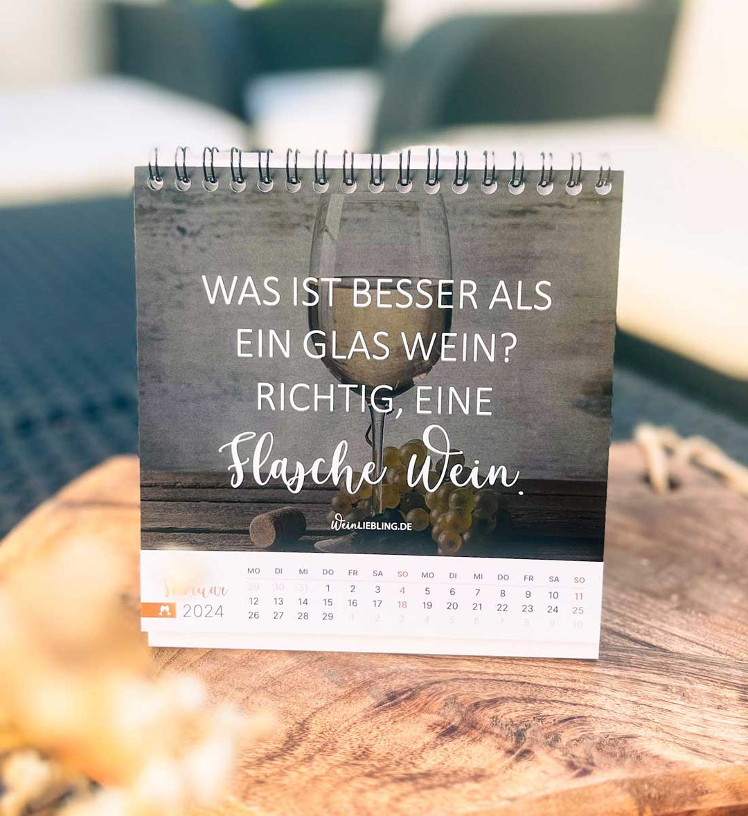 Tischkalender "Mit dir trinke ich Wein am liebsten" 2024