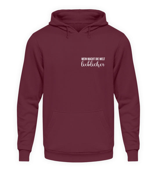 Wein macht die Welt lieblicher – Unisex Basic Hoodie Bordeaux, Anbieteransicht