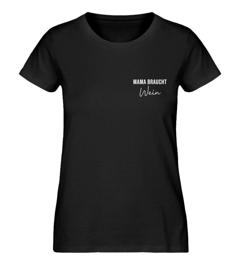 Mama braucht Wein – Damen Premium T-Shirt von WeinLIEBLING in Schwarz
