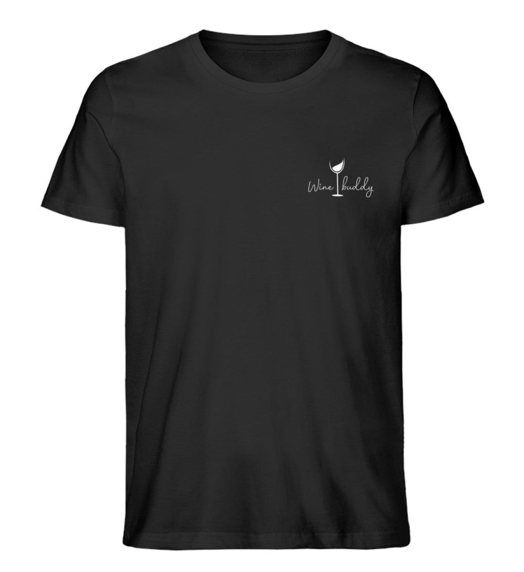Spruch „Wine Buddy“ Premium T-Shirt in Schwarz von WeinLIEBLING.de