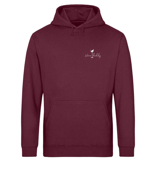 Spruch „Wine Buddy“ Hoodie in Burgundy von WeinLIEBLING