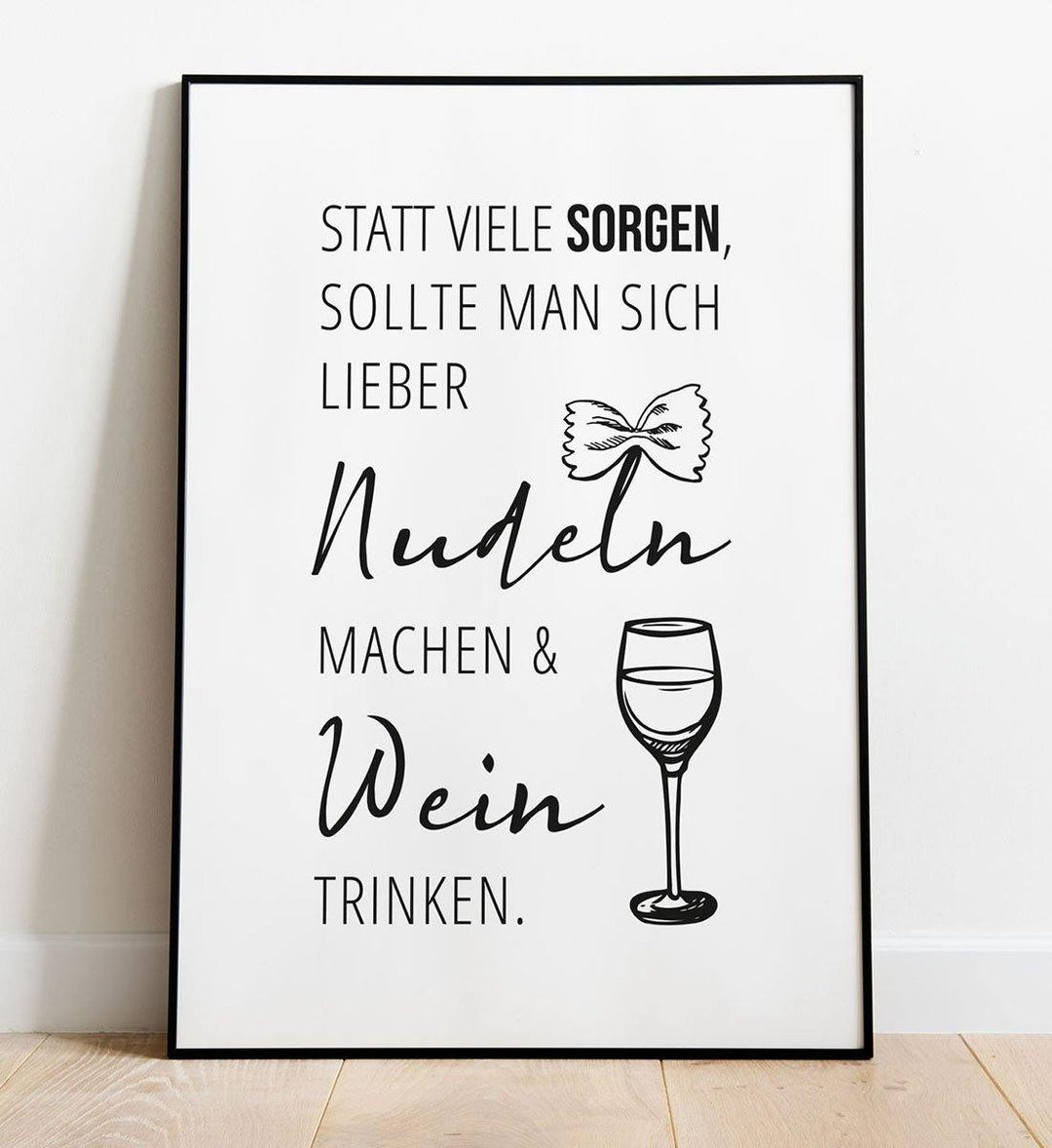 Nudeln & Wein - Poster - WeinLIEBLING