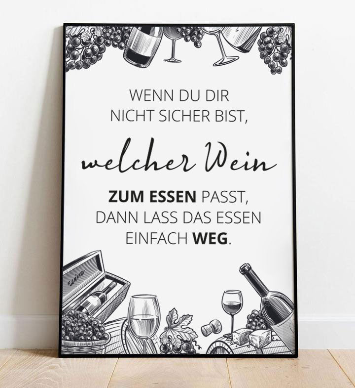Wein zum Essen - Poster